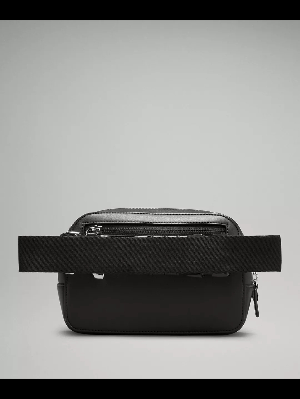 lululemon Black Leather Alternative Belt Bag 1L Silver Hardware NWT Dustbag - Picture 2 of 10